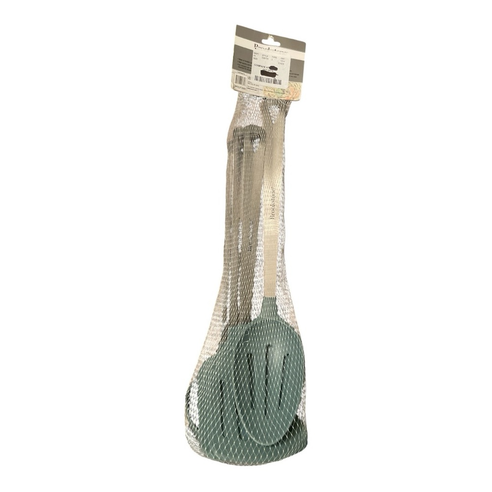 Brookstone Teal Kitchen nylon Utensil Set of 5 with stainless steel handles,